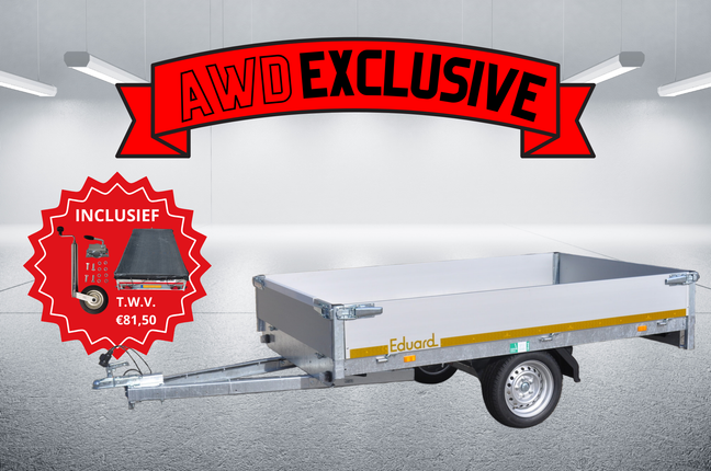 Eduard AWD exclusive Eduard plateauwagen - 256x150 cm - 750 kg - inclusief gemonteerd neuswiel en aanhangernet