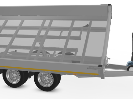 Eduard Eduard 3-zijdige kipper - 2700 kg bruto laadvermogen - 63 cm laadvloerhoogte -  handpomp - 310x160 cm - inclusief uitzetsteunen