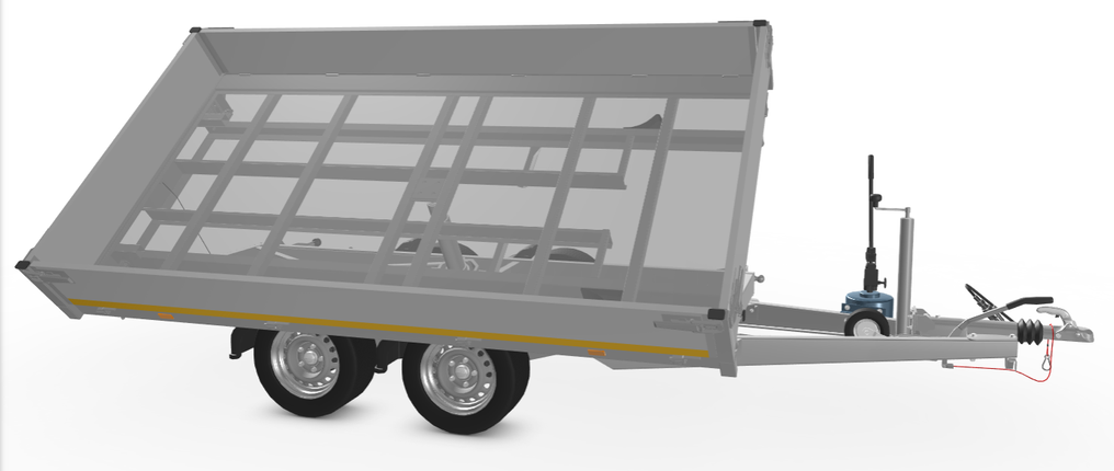 Eduard Eduard 3-zijdige kipper - 2700 kg bruto laadvermogen - 63 cm laadvloerhoogte -  handpomp - 310x160 cm - inclusief uitzetsteunen