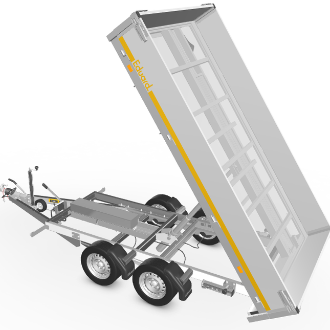 Eduard Eduard achterwaartse kipper 2700 kg elektrisch extern laden en afstandsbediening & handpomp 310x180 cm - inclusief oprijplaten & uitzetsteunen