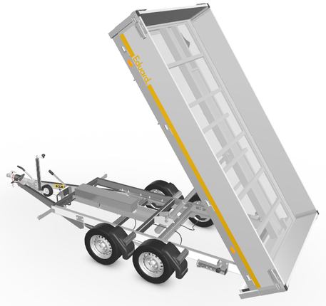 Eduard Eduard achterwaartse kipper 2700 kg elektrisch extern laden en afstandsbediening & handpomp 310x180 cm - inclusief oprijplaten & uitzetsteunen