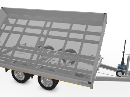 Eduard Eduard driezijdige kipper 3500 kg elektrisch extern laden & handpomp 330x180 cm - inclusief lichte en sterke aluminium oprijplaten & uitzetsteunen