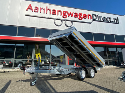 Eduard Eduard driezijdige kipper 3500 kg elektrisch extern laden & handpomp 330x180 cm - inclusief lichte en sterke aluminium oprijplaten & uitzetsteunen