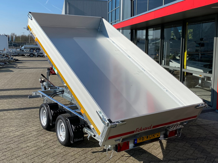 Eduard Eduard driezijdige kipper 3500 kg elektrisch extern laden & handpomp 330x180 cm - inclusief lichte en sterke aluminium oprijplaten & uitzetsteunen