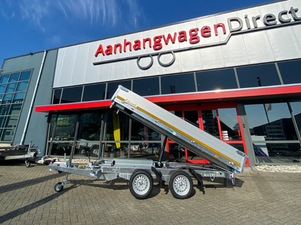 Eduard Eduard driezijdige kipper 3500 kg elektrisch extern laden & handpomp 330x180 cm - inclusief lichte en sterke aluminium oprijplaten & uitzetsteunen