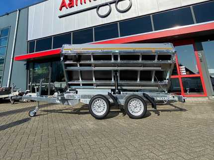 Eduard Eduard driezijdige kipper 3500 kg elektrisch extern laden & handpomp 330x180 cm - inclusief lichte en sterke aluminium oprijplaten & uitzetsteunen