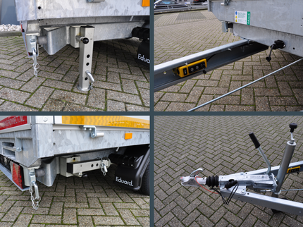 Eduard Geremde Eduard 3-zijdige kipper - 330x180 cm - 3000 kg bruto laadvermogen - elektrisch, extern laden - 63 cm laadvloerhoogte - inclusief oprijplaten & uitzetsteunen