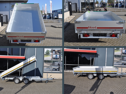 Eduard Geremde Eduard 3-zijdige kipper - 356x180 cm - 3000 kg bruto laadvermogen - elektrisch, extern laden - 63 cm laadvloerhoogte - inclusief oprijplaten & uitzetsteunen