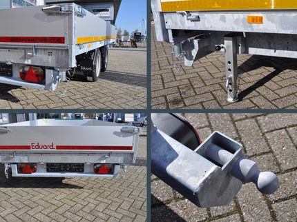 Eduard Geremde Eduard 3-zijdige kipper - 356x180 cm - 3000 kg bruto laadvermogen - elektrisch, extern laden - 63 cm laadvloerhoogte - inclusief oprijplaten & uitzetsteunen