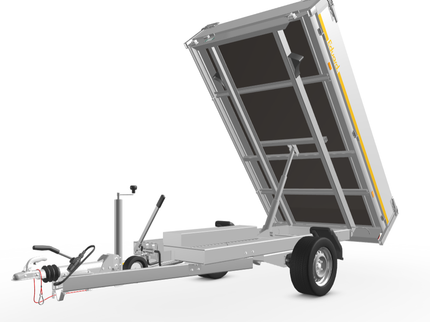 Eduard Geremde Eduard achterwaartse kipper - 256x150 cm - 1350 kg bruto laadvermogen - elektrisch, extern laden en een handpomp - 63 cm laadvloerhoogte