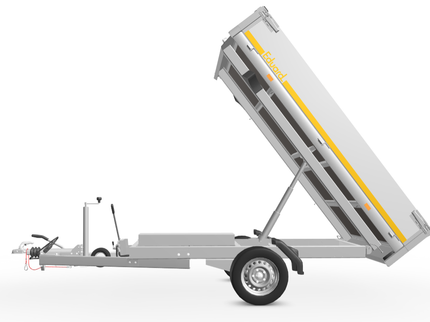 Eduard Geremde Eduard achterwaartse kipper - 256x150 cm - 1500 kg bruto laadvermogen - elektrisch, extern laden met afstandsbediening en een handpomp - 63 cm laadvloerhoogte