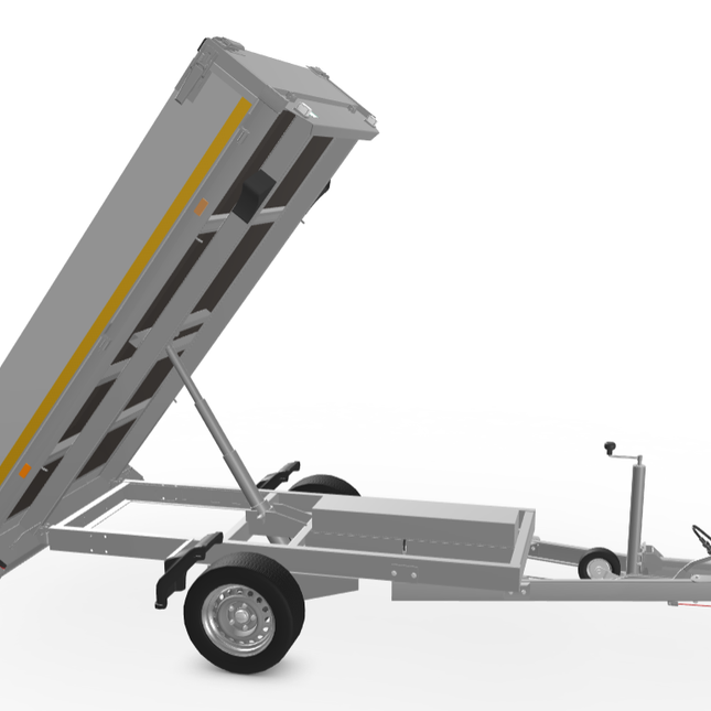 Eduard Geremde Eduard achterwaartse kipper - 256x150 cm - 1500 kg bruto laadvermogen - elektrisch, extern laden met afstandsbediening - 63 cm laadvloerhoogte