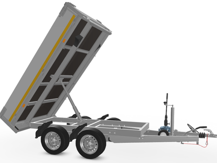 Eduard Geremde Eduard achterwaartse kipper - 256x150 cm - 2700 kg bruto laadvermogen - handpomp - 63 cm laadvloerhoogte