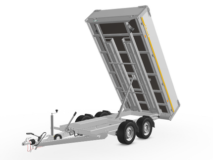 Eduard Geremde Eduard achterwaartse kipper 310x160 cm - 3000 kg bruto laadvermogen - met elektrische bediening, noodhandpomp, oprijplaten en 40 cm borden