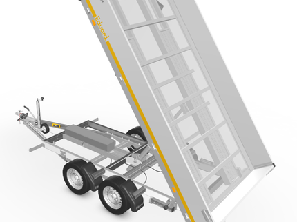 Eduard Geremde Eduard achterwaartse kipper - 310x180 cm - 2000 kg bruto laadvermogen - elektrisch - 63 cm laadvloerhoogte - 30 cm borden - inclusief oprijplaten en steunpoten