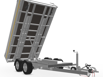 Eduard Geremde Eduard achterwaartse kipper - 310x180 cm - 2000 kg bruto laadvermogen - elektrisch - 63 cm laadvloerhoogte - 30 cm borden - inclusief oprijplaten en steunpoten