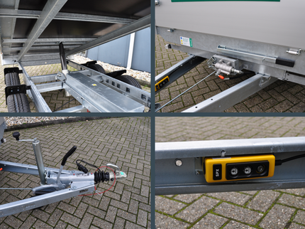 Eduard Geremde Eduard achterwaartse kipper - 310x180 cm - 2700 kg bruto laadvermogen - elektrisch, extern laden + handpomp - 63 cm laadvloerhoogte