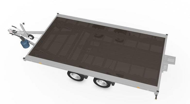 Eduard Geremde Eduard autotransporter - 406x220 cm - 3000 kg bruto laadvermogen - 63 cm laadvloerhoogte - kantelbaar met oprijplaten - vlak