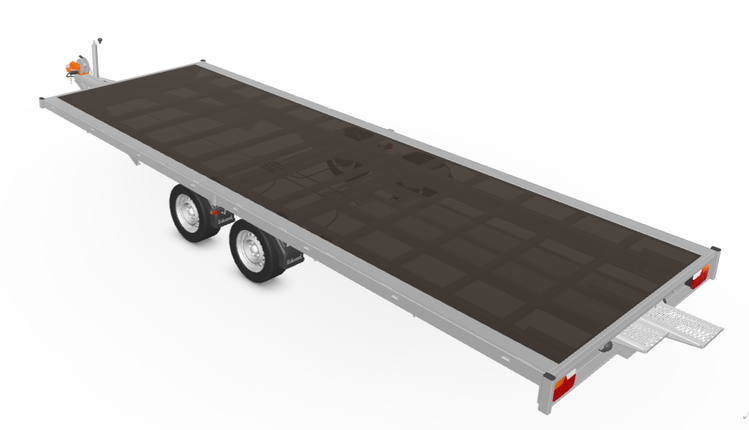 Eduard Geremde Eduard autotransporter - 606x200 cm - 3500 kg bruto laadvermogen - 63 cm laadvloerhoogte - inclusief lier en oprijplaten