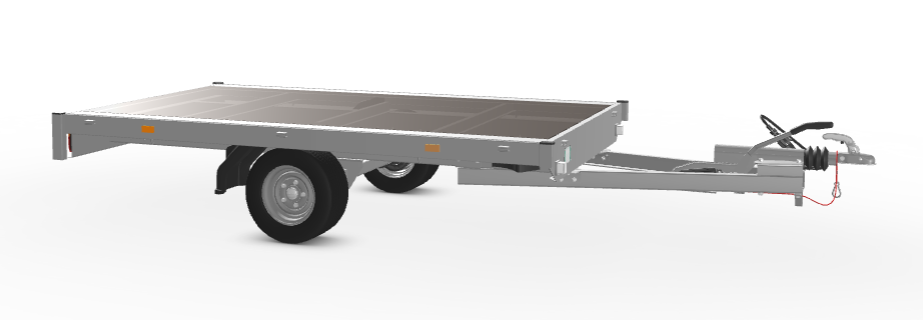 Eduard Geremde Eduard Plateauwagen - 256x150 cm - 1000 kg - 56 cm laadvloerhoogte - vlakke opbouw
