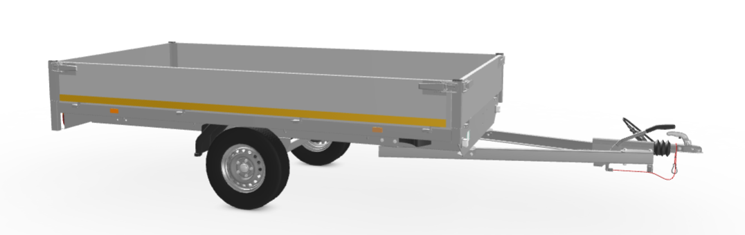 Eduard Geremde Eduard plateauwagen - 310x160 cm - 1000 kg bruto laadvermogen - 72 cm laadvloerhoogte - 30 cm borden