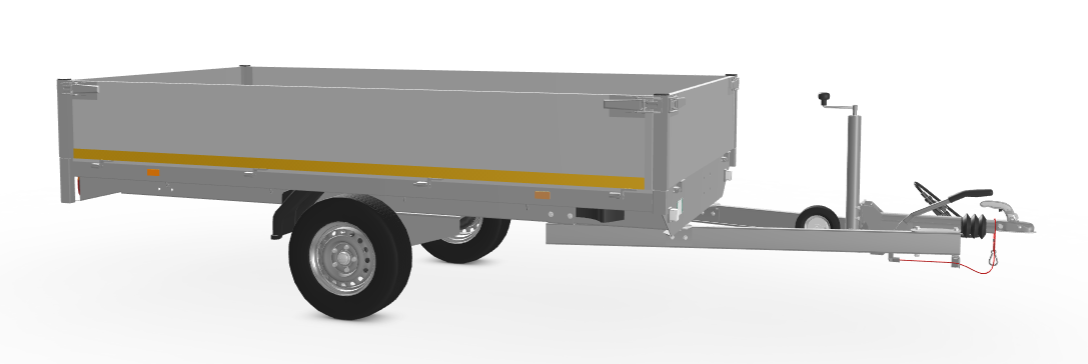 Eduard Geremde Eduard plateauwagen - 310x160 cm - 1350 kg bruto laadvermogen - 72 cm laadvloerhoogte - 40 cm borden