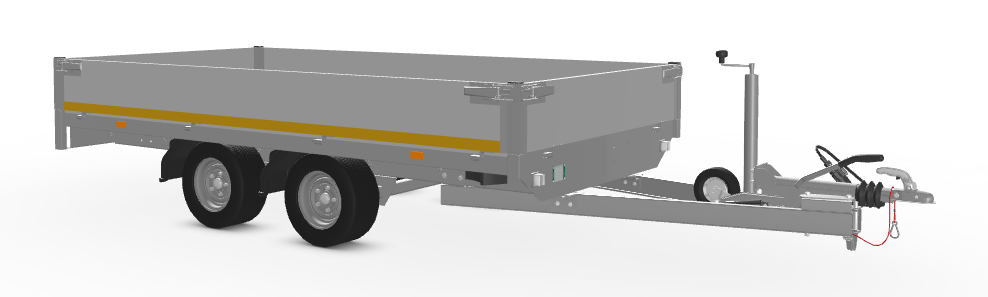 Eduard Geremde Eduard plateauwagen - 310x160 cm - 2000 kg bruto laadvermogen - 56 cm laadvloerhoogte - 30 cm borden - tandemasser