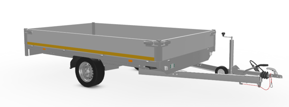 Eduard Geremde Eduard plateauwagen - 310x180 cm - 1800 kg bruto laadvermogen - 63 cm laadvloerhoogte - 30 cm borden