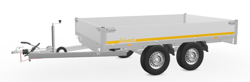 Eduard Geremde Eduard plateauwagen - 310x180 cm - 2000 kg bruto laadvermogen - 72 cm laadvloerhoogte - 30 cm borden