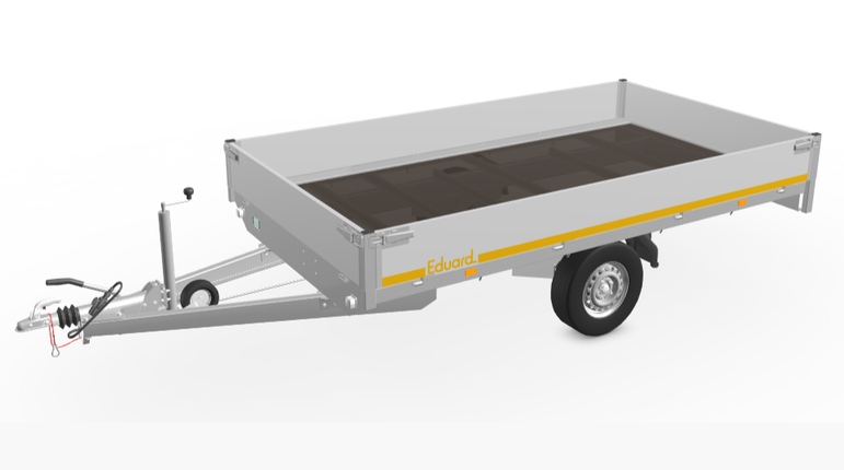 Eduard Geremde Eduard Plateauwagen - 330x180 cm - 1350 kg bruto laadvermogen - 72 cm laadvloerhoogte - 30 cm borden