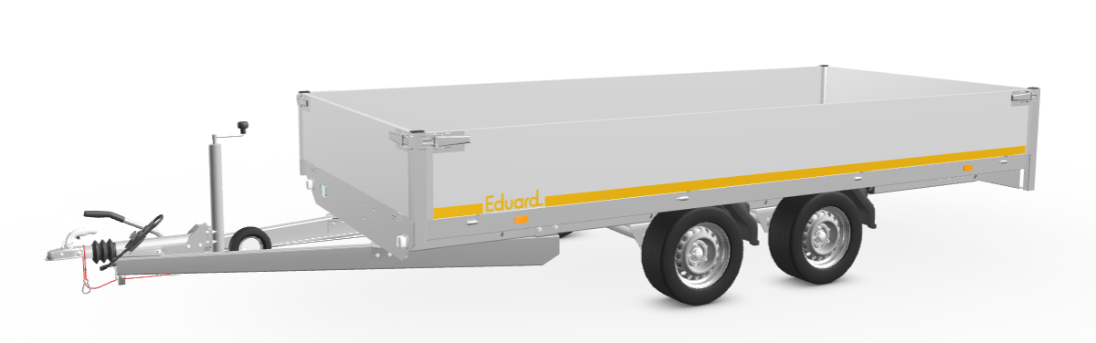 Eduard Geremde Eduard plateauwagen - 406x200 cm - 2700 kg bruto laadvermogen - 63 cm laadvloerhoogte - 40 cm borden