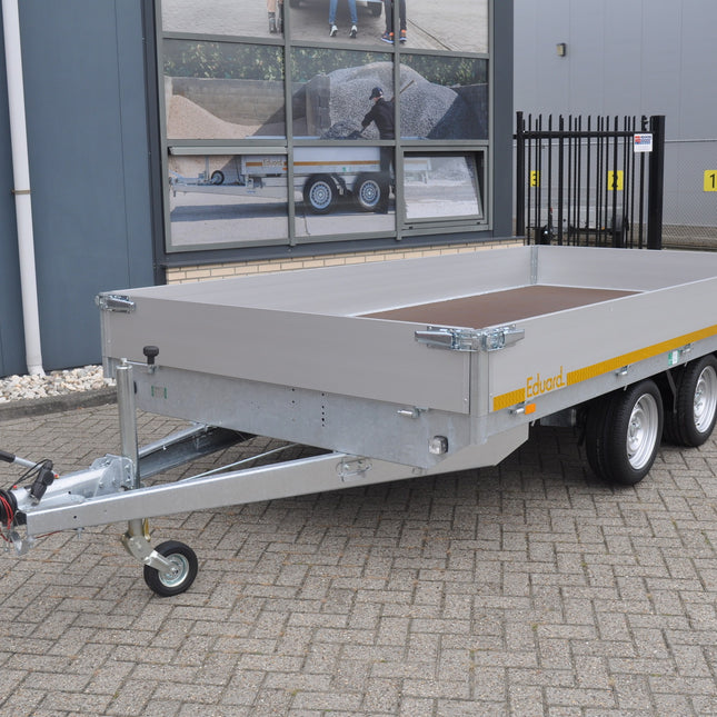 Eduard Geremde Eduard plateauwagen - 406x200 cm - 2700 kg bruto laadvermogen - 63 cm laadvloerhoogte - 30 cm borden