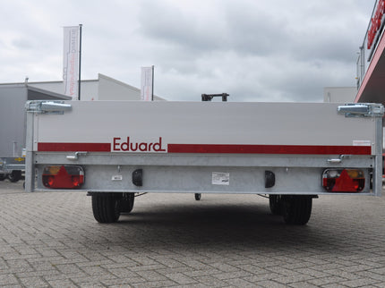 Eduard Geremde Eduard plateauwagen - 406x200 cm - 2700 kg bruto laadvermogen - 63 cm laadvloerhoogte - 30 cm borden