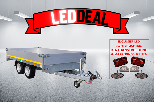 Eduard LED DEAL geremde Eduard plateauwagen - 310x160 cm - 2000 kg - inclusief MultiLED verlichting & LED martkeringsverlichting