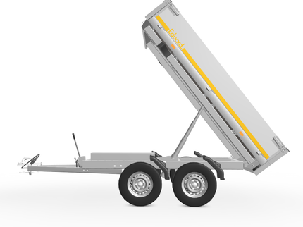 Eduard Ongeremde Eduard achterwaartse kipper - 256x150 cm - 750 kg bruto laadvermogen - elektrisch met afstandsbediening en handpomp - 72 cm laadvloerhoogte