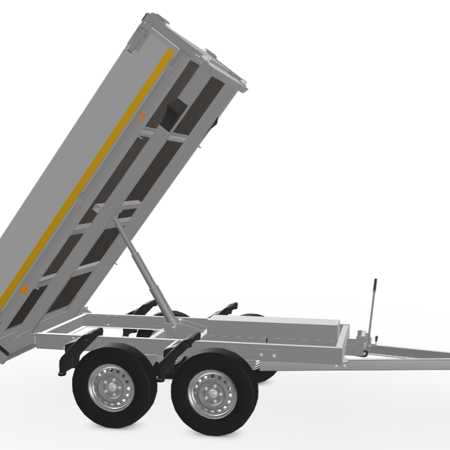 Eduard Ongeremde Eduard achterwaartse kipper - 256x150 cm - 750 kg bruto laadvermogen - handpomp - 72 cm laadvloerhoogte