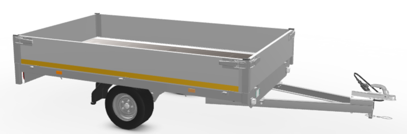 Eduard Ongeremde Eduard plateauwagen - 256x150 cm - 750 kg bruto laadvermogen - 56 cm laadvloerhoogte - 30 cm borden