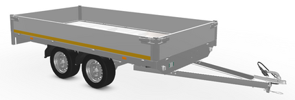 Eduard Ongeremde Eduard plateauwagen - 310x160 cm - 750 kg bruto laadvermogen - 63 cm laadvloerhoogte - 30 cm borden
