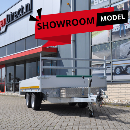 Eduard SHOWROOM MODEL geremde Eduard plateauwagen - 330x180 cm - 2700 kg bruto laadvermogen - 63 cm laadvloerhoogte - inclusief gemonteerde disselkist & voorrek
