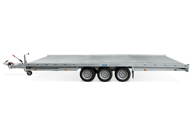 Hulco Geremde Hulco autotransporter - 540x207 cm - 3500 kg bruto laadvermogen - 63 cm laadvloerhoogte - inclusief oprijplaten