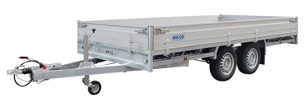 Hulco Geremde Hulco Medax plateauwagen - 405x183 cm - 2600 kg bruto laadvermogen - 30 cm borden - tandemasser