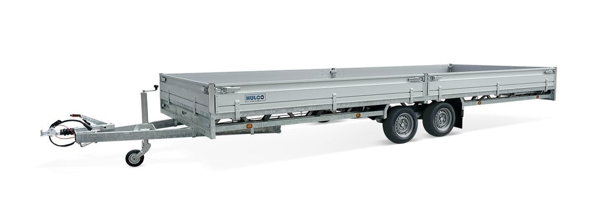 Hulco Geremde Hulco Medax plateauwagen - 502x203 cm - 3500 kg bruto laadvermogen - 30 cm borden - tandemasser