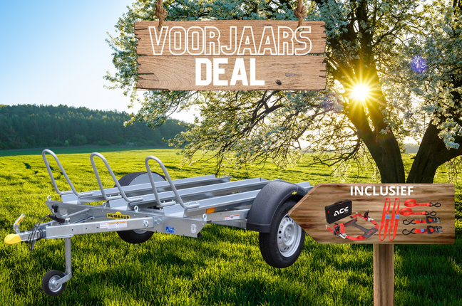 Humbaur Voorjaars aanbieding! - motor aanhanger - 750 kg bruto laadvermogen - Humbaur - inclusief spanbanden set
