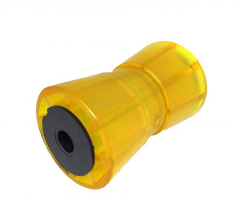 Knott 133x58,5 mm kielrol oranje/geel 17 mm naafdiameter - PU materiaal