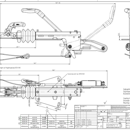 Knott Knott oplooprem aanhanger KF17-C - 1700 kg maximaal trekvermogen V-dissel aansluiting