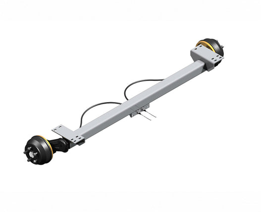 Knott Waterproof/waterdichte geremde torsie as - 1500 kg - padmaat 1300 mm - flensmaat 1750 mm - 5 gats