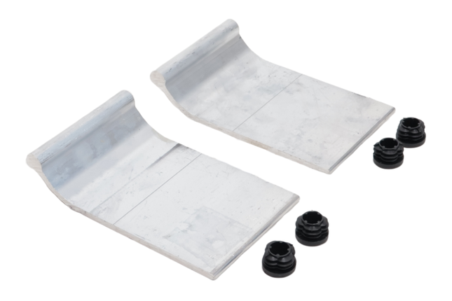 Metalmec Metalmec aluminium oprijplaat beugel set - 2 beugels + 4 blokkeerdopjes