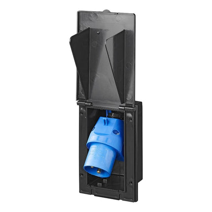 ProPlus CEE inbouwstekker - rechthoekig - 160x100 mm - zwart