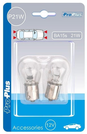 ProPlus Set van 2 lampjes, Bol Bajonet 15D 12V 21W