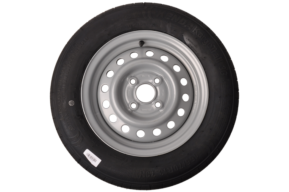 Security Compleet wiel 165/70R13 band +  velg - opel steek 4x100 - draagvermogen 437kg - 57 mm naafdiameter